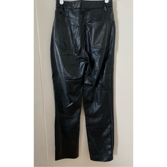 Abercrombie The 90's Straight Ultra High Rise Curve Love Leather Pants Size 27 - Picture 4 of 7